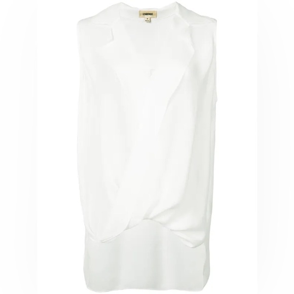 L'Agence v-neck sleeveless white blouse 100% Silk - Picture 1 of 7